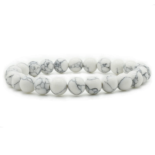 Howlite Chakra Bracelet 19cm unisex beaded bracelet